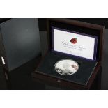 Cased ltd edn Princess Diana 20th Anniversary silver 5oz coin with certificate, no 014