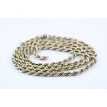 9ct gold rope twist chain necklace (af)