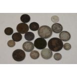 A small collection of Victorian coins to include silver examples