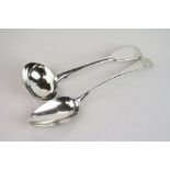 Victorian silver sauce ladle, fiddle pattern, maker Elizabeth Eaton, London 1846, length approx 18.