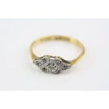 Diamond 18ct yellow gold and platinum set cocktail ring, circa 1930s, six small eight cut and rose