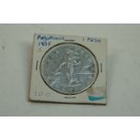 A 1905 Philippines Under The United States Of America One Peso Silver Coin, With a mint mark "S" for