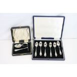 Set of six Victorian silver teaspoons, decorative terminal, makers Henry Hobson & Sons, Sheffield