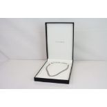 9ct white gold woven necklace, lobster clasp, length approximately 43cm