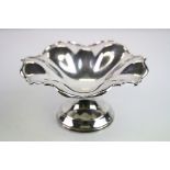 Silver pedestal bowl, fluted design with ogee border, makers Joseph Rodgers & Sons, Sheffield