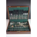 EPNS canteen of cutlery, waisted form with shell and foliate decoration, comprising small and