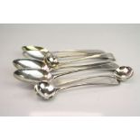 Collection of Bateman family silver flatware to include a pair of George III silver teaspoons, Old