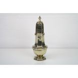 George V silver sugar caster of octagonal baluster form, makers, Mappin & Webb, Birmingham 1938,