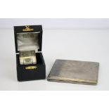 Silver rectangular cigarette case, engine turned decoration, makers W T Toghill & Co, Birmingham