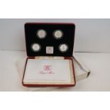 A Royal Mint 1984 - 1987 United Kingdom £1 silver proof collection in presentation case