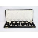 George V set of twelve silver coffee spoons, seal top terminals, makers William Suckling Ltd,