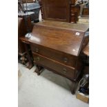 Early 20th century Mahogany Bureau with two drawers and raised on cabriole legs, 77cms wide x