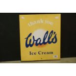 Metal Advertising Sign ' Wall's Ice Cream, thank you ', 41cms x 35cms