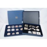Two Coin Boxes with a selection of Coins including Elizabeth I Coin, Silver Three pence pieces,