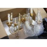 Eight Branch Gilt and Toleware Effect Candelarbra with Faux Candle Sconces (as new in box)