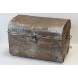 Vintage Tin Trunk with a distressed silvered finish, 57cms long x 38cms high