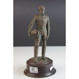 Bronze Effect Model of a Motoring Racing Driver on Plinth Base, 29cms high