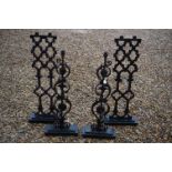 Two Pair of Cast Iron Balustrades mounted on bases