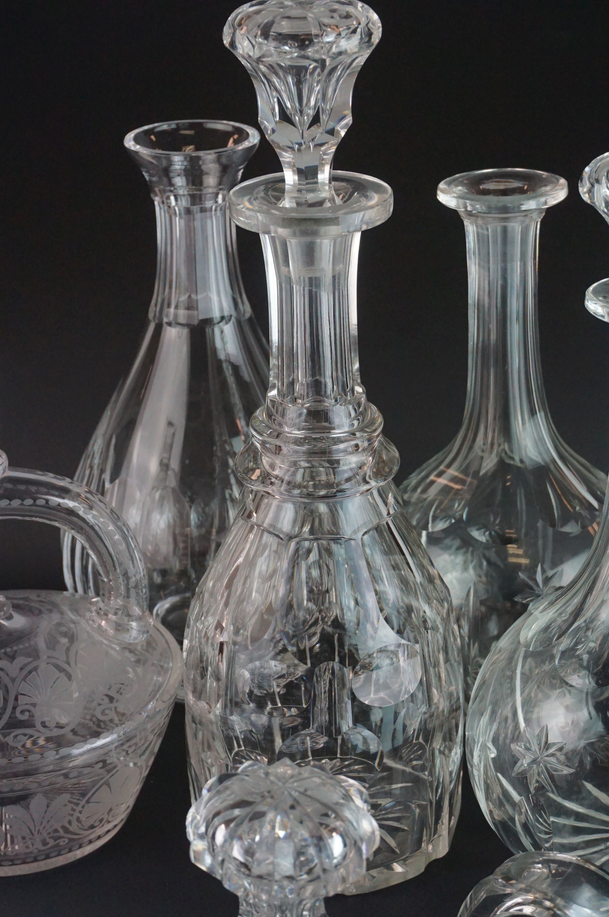 Collection of Nine Decanters and a Claret Jug, some with matched stoppers, together with a - Image 5 of 9