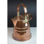 Antique Copper Lidded Milk Churn / Jug with swing handle, 41cms high