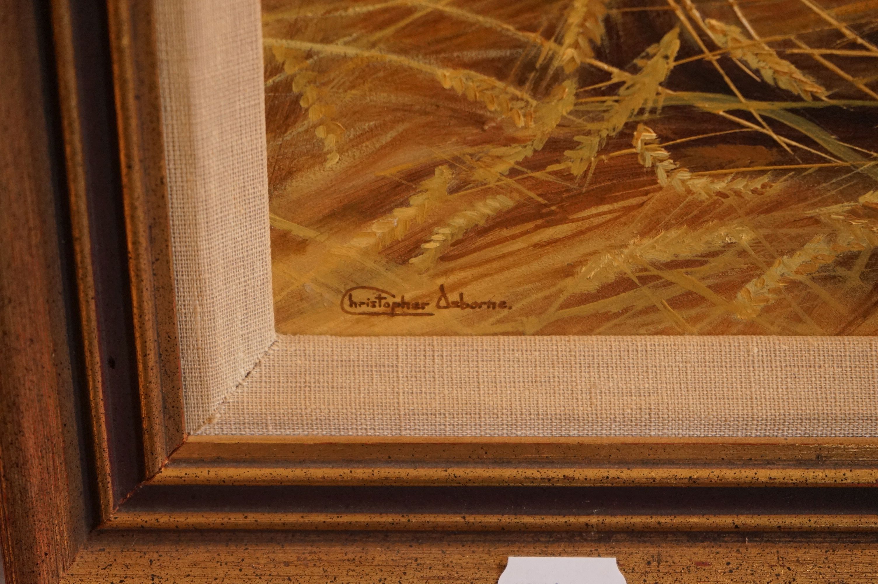 Christopher Osbourne, Oil on Board of Corn in a Field, 29cms x 38cms, framed - Bild 3 aus 3