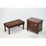 Victorian Mahogany Box, 44cms long x 38cms high together with a Footstool