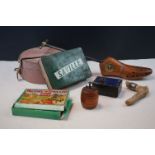 A quantity of mixed collectibles to include leather collar box with contents, History of England