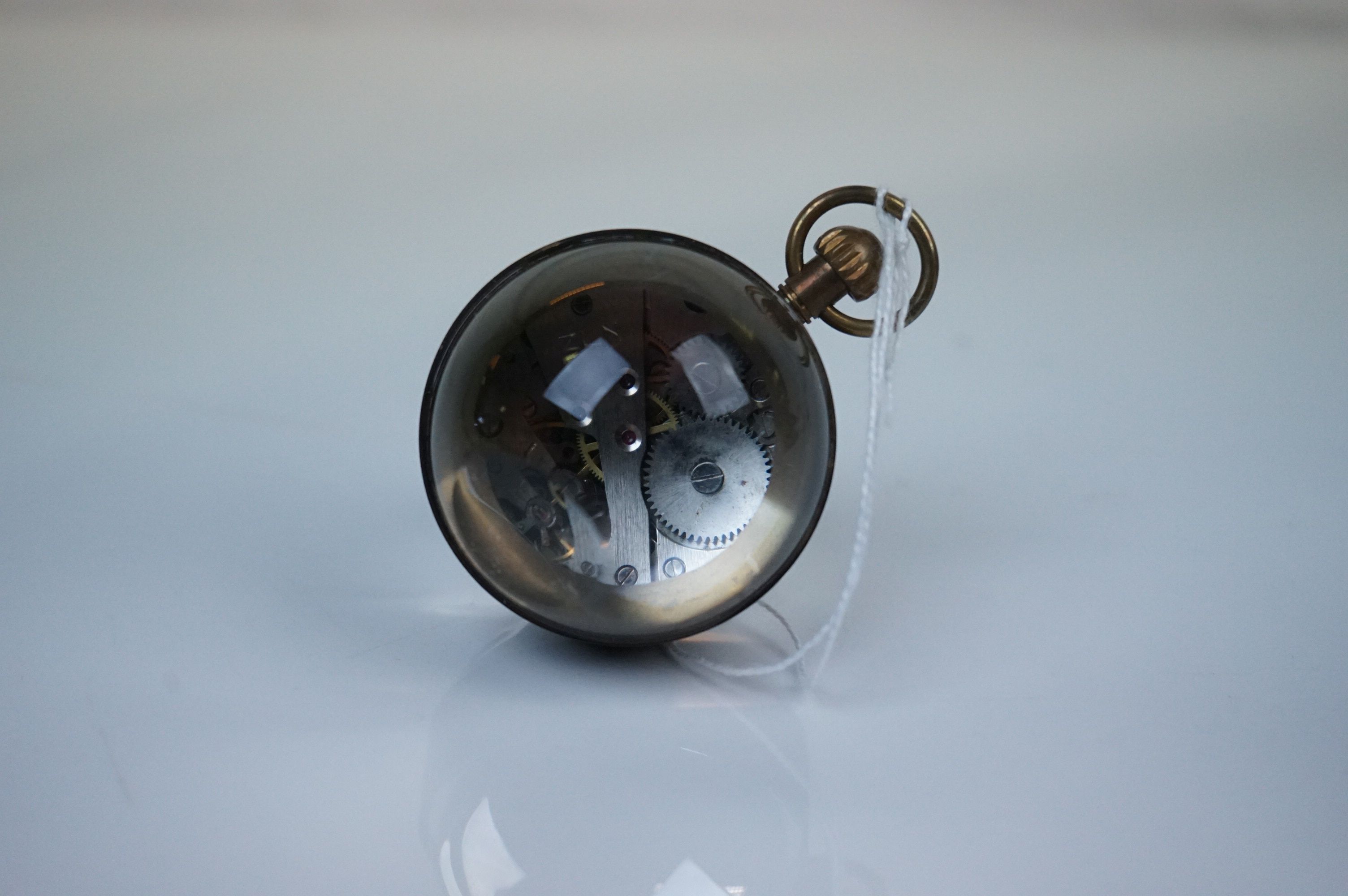 Brass and Glass Cased Bulls Eye Pocket Watch - Bild 4 aus 6