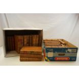 Large Collection of Leather Bound Library Shelf Books, mainly 19th century