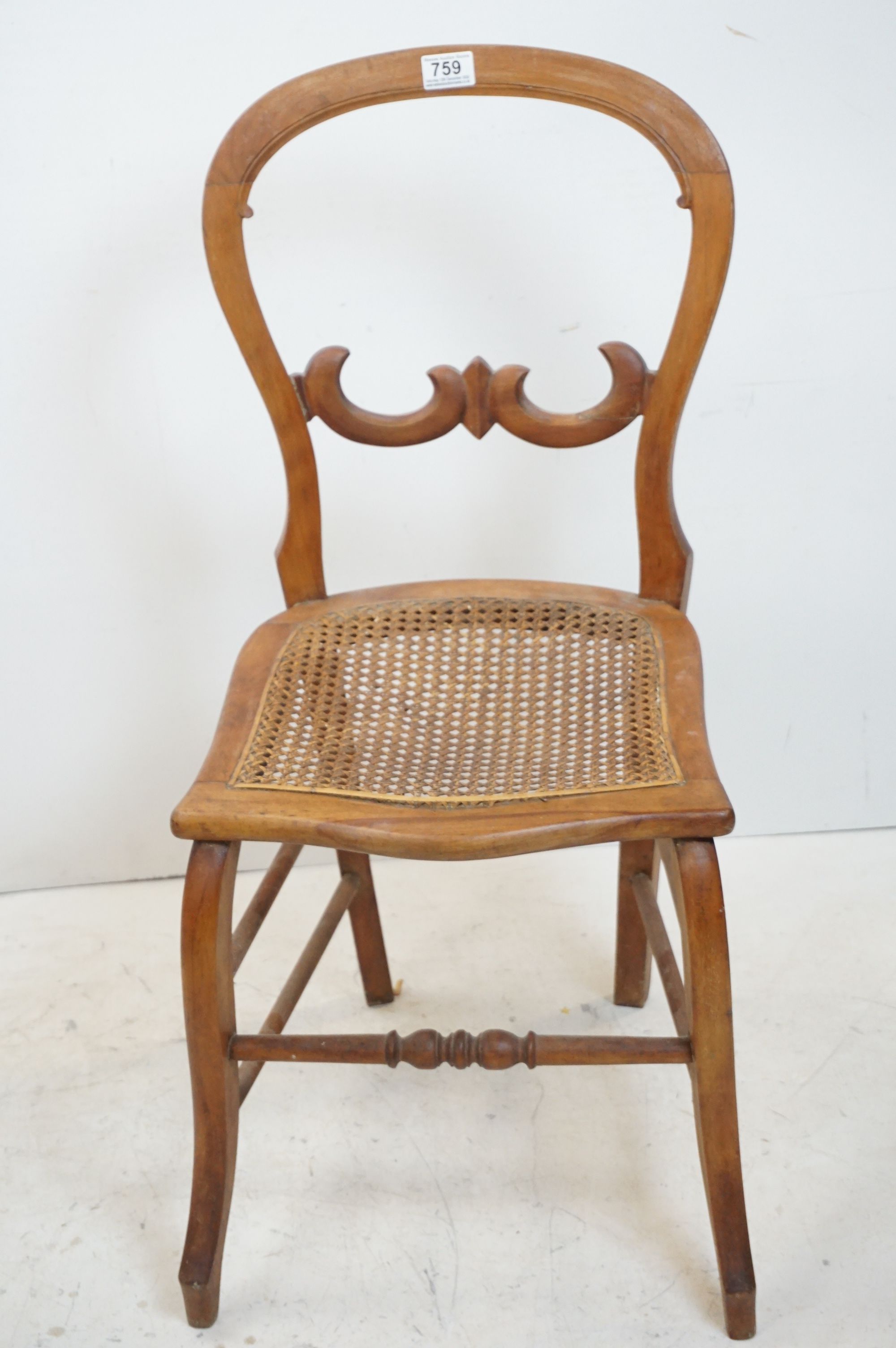Victorian Bedroom Chair with entwined ornately carved back together with a Victorian Balloon Back - Image 5 of 6
