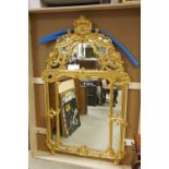 20th century Rococo Style Giltwood Effect Pier Mirror, 164cms high x 101cms wide