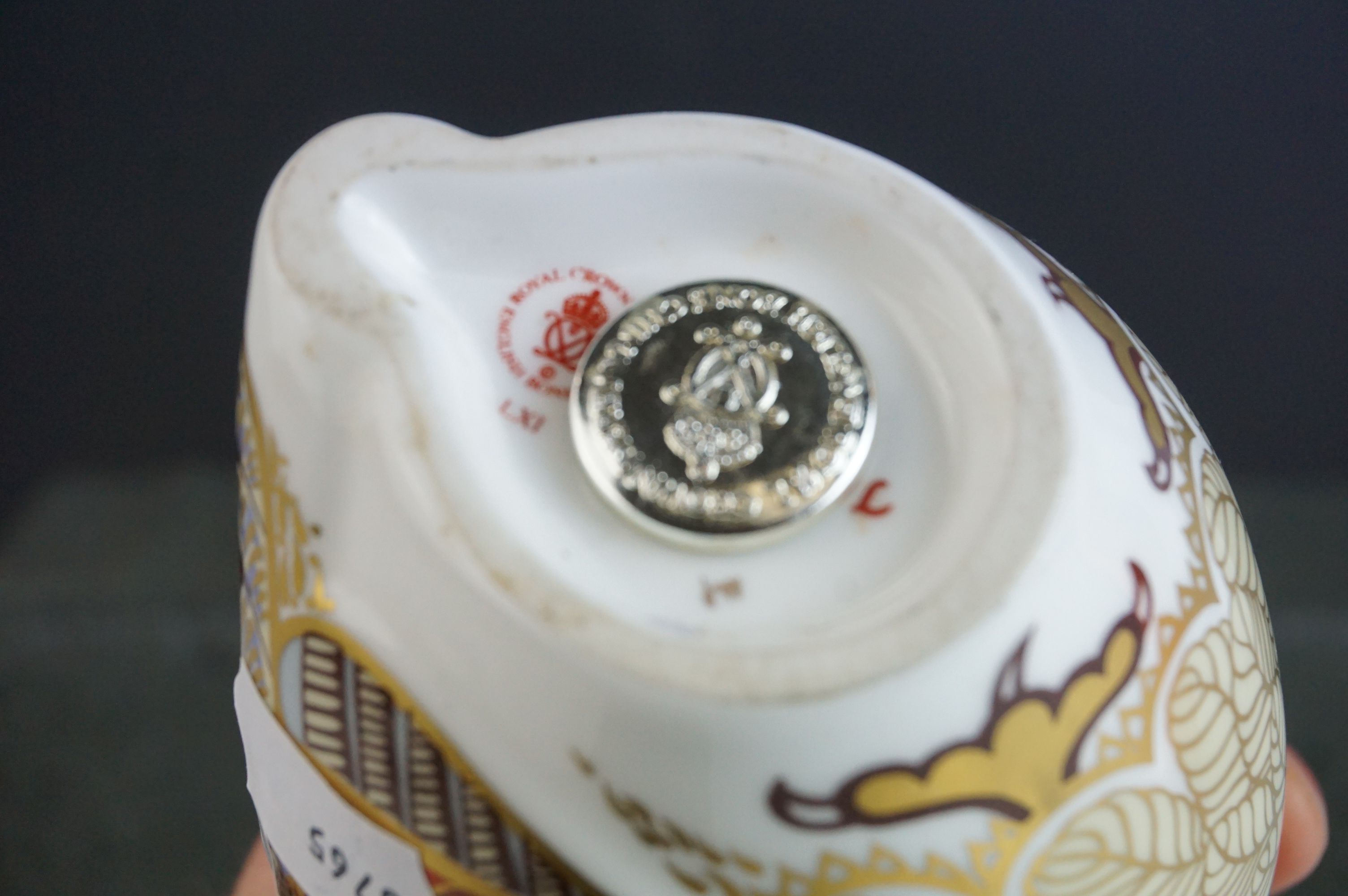 Royal Crown Derby Owl Paperweight with silver stopper, 12cms high - Image 6 of 7