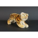 Steiff Tiger with glass eyes and stitched nose (lacking button to ear), 20cms long