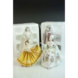 Two Royal Doulton Pretty Ladies figurines ' Madison ' and ' Diana ' together with Two boxed Royal