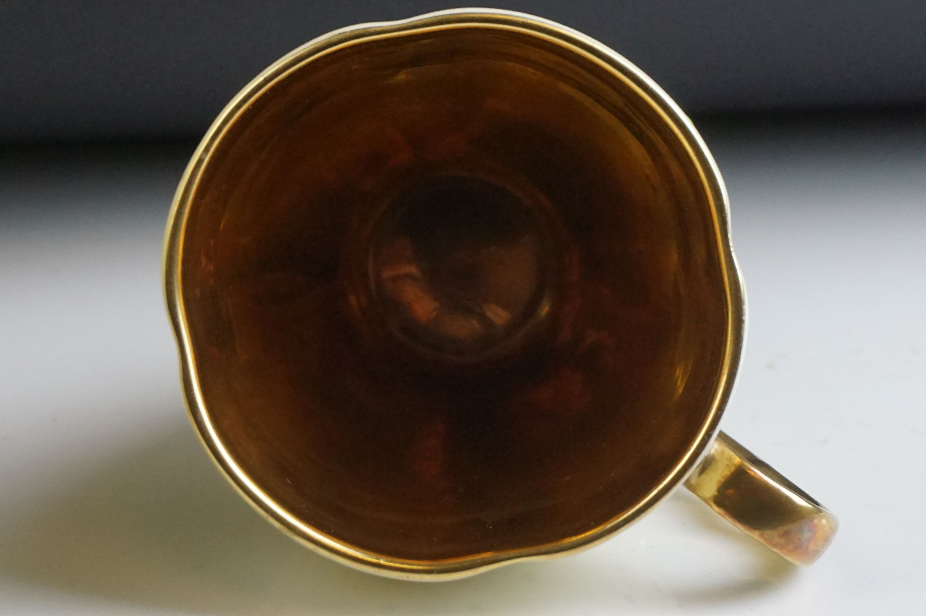 Early 20th Century Carlton ware coffee set, enamelled with green dots on a yellow ground, comprising - Image 10 of 10