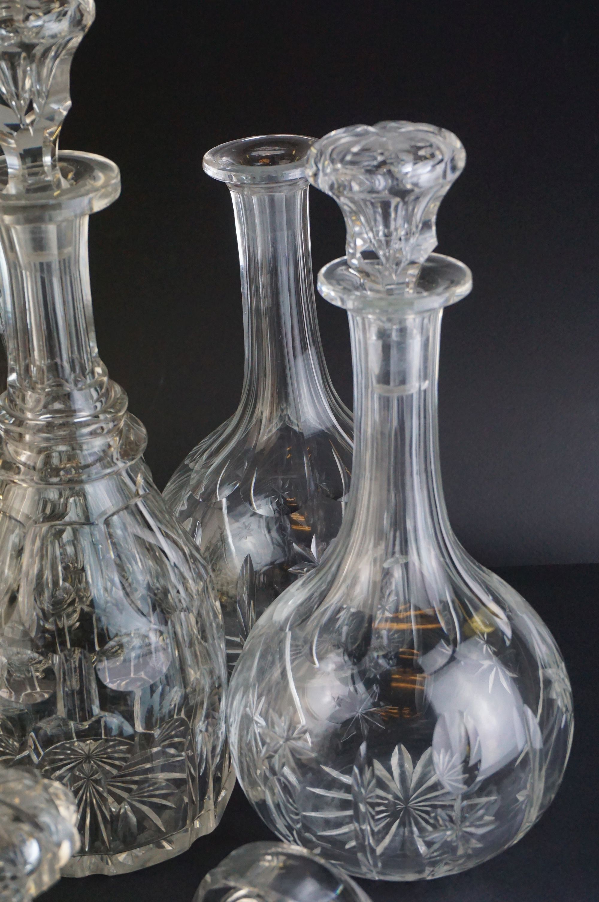 Collection of Nine Decanters and a Claret Jug, some with matched stoppers, together with a - Image 4 of 9