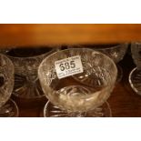 20th Century set of sixteen cut glass footed bowls