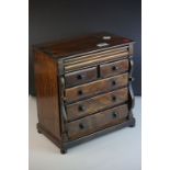 Apprentice Piece / Miniature Chest in the form of a Victorian Chest of Drawers, with cushion
