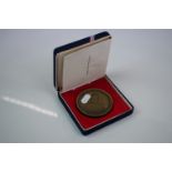 Cased Korean ' King Seijong the Great ' Brass / Bronze Medallion, 7.5cms diameter, with leaflet