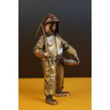 Chilean Statue of a Miner from trapped Tin Mines, 15cms high
