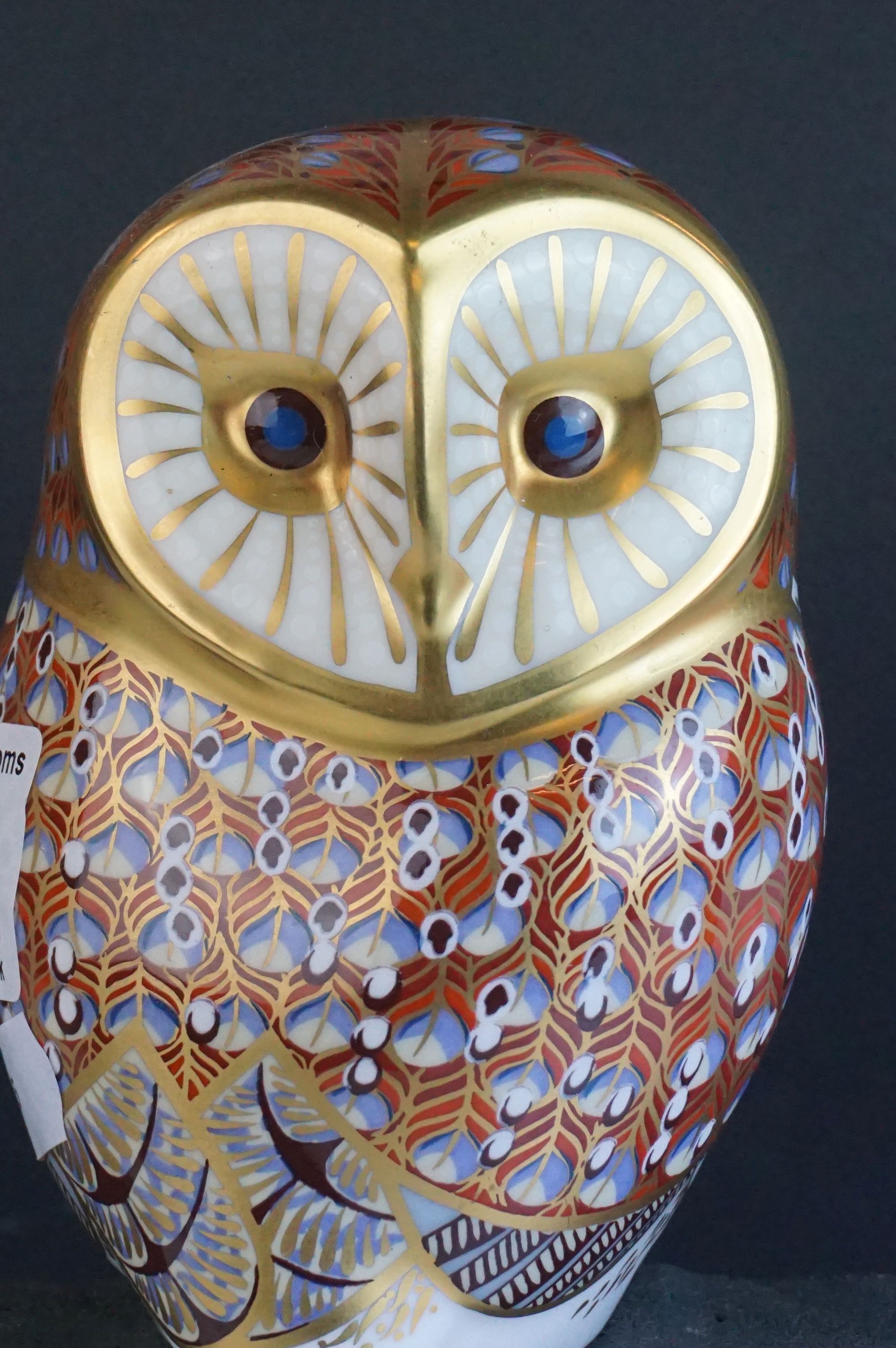 Royal Crown Derby Owl Paperweight with silver stopper, 12cms high - Image 2 of 7
