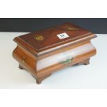Vintage Wooden Jewellery Box decorated with Swans, Birds and Butterflies