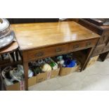 Edwardian Mahogany Inlaid Desk / Dressing Table, with two short drawers and raised on square