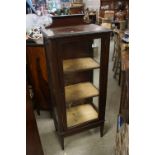 Edwardian Mahogany Inlaid Display Cabinet with single glazed door and two shelves, 53.5cms high x