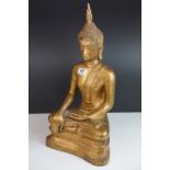 Thai Gilt Bronze Buddha in a Seated Position, 55cms high