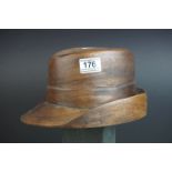 Solid Wooden Milliner's Hat Block / Shaper / Hat Display Stand, 25cms long x 14cms high