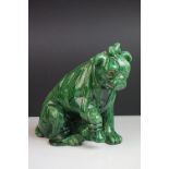 Bretby Green Glazed Art Pottery Dog ' After the ..... ', modeled as an injured bandaged dog