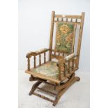Victorian American Rocking Chair, 102cms high x 58cms wide