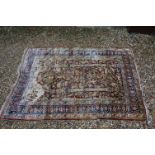Silk Rug / Wall Hanging, the pattern depicting Figures and Animals around a Buddha, 135cms x 180cms