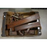 A quantity of antique wood planes to include S Ashton of Sheffield,Record no 043 and No 050 etc.